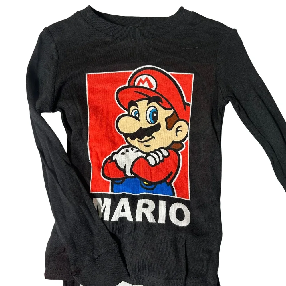 New Super Mario Brothers Pajamas 4‎ Piece Set Boy 4T Long Sleeve Sleepwear
